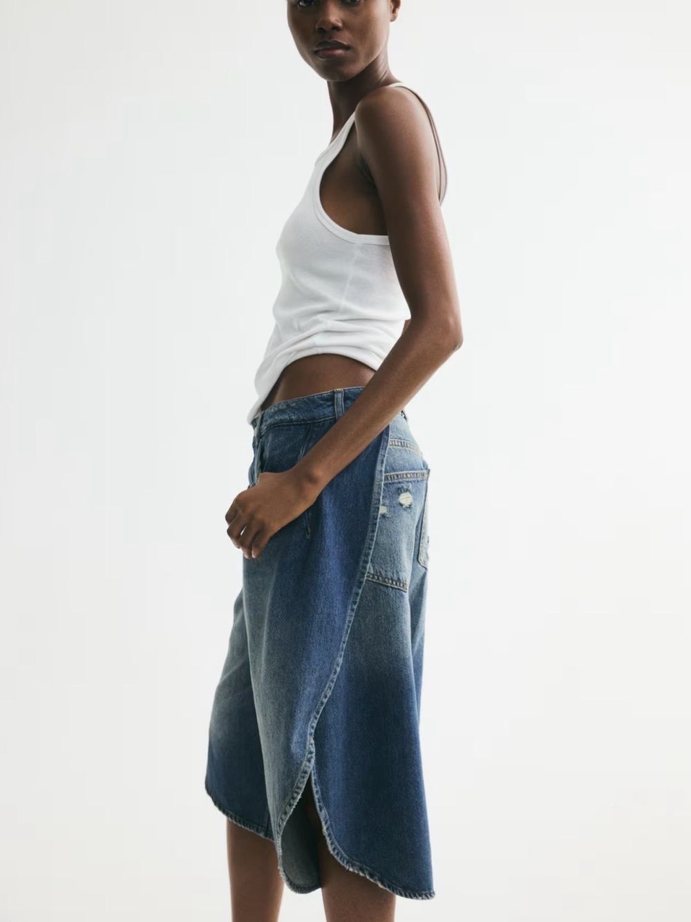 H&M Wrap Detail Denim Shorts New - Picture 3 of 7